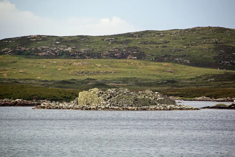Dun Torcuill is on an island not much larger than the ruins of stone is